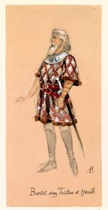Frankreich, Paris, Kostümentwurf für Kurwenal in Tristan und Isolde von Richard Wagner für Aufführung im Pariser Palais Garnier von Segaud Segaud