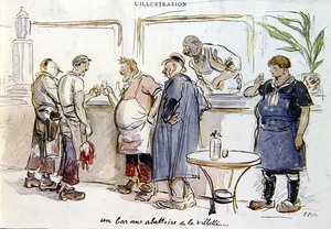 Eine Bar bei den Abattoirs de la Villette, ca. 1925-30 von Sem