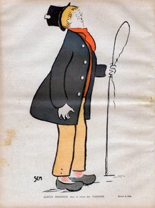 Albert Jules Dumont (1862-1932) genannt Albert Brasseur, Schauspieler des Boulevardtheaters und der Operette im Journal des Variétés - Karikatur von SEM (Georges Goursat) (1863-1934) in „Le rire“ von 1902 von Sem