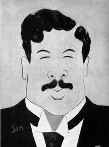 Karikatur des Dramatikers Maurice Donnay (1859 - 1945) von Sem (1863 - 1934)
