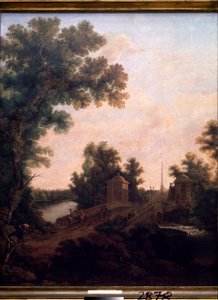 Die Steinbrücke im Park des Gatschina-Palastes