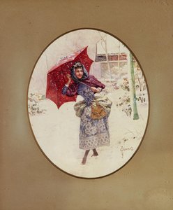 Frauen gehen durch den Schnee von Sergei Sergeyevich Solomko