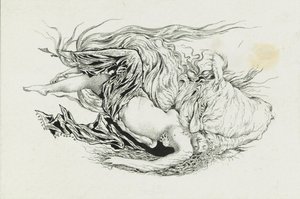 Chernomor und Lyudmila. Illustration zum Gedicht Ruslan und Lyudmila von A. Puschkin, 1921-1926