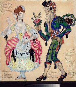 Kostümentwürfe für das Theaterstück "Die Hochzeit des Figaro" von Beaumarchais