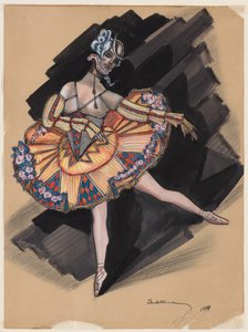 Die Feenpuppe. Kostümentwurf für Anna Pawlowa, 1924 von Sergei Yurievich Sudeykin