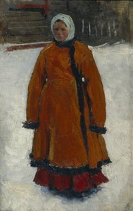 Das Mädchen im roten Pelzmantel, 1903-1906 von Sergej Vasilevic Ivanov