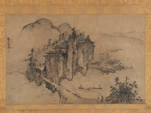 Landschaft mit felsigem Abgrund von Sesson Shukei