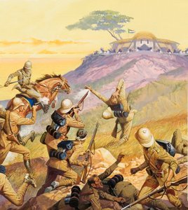 Britische Soldaten greifen eine Burenstellung an von Severino Baraldi