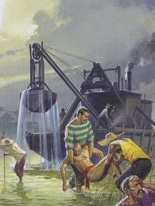 Bau des Panamakanals von Severino Baraldi