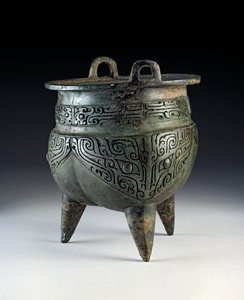 Li-Gefäß mit Taotie-Design, Erligang-Periode, Shang-Dynastie, ca. 1500-1050 v. Chr.