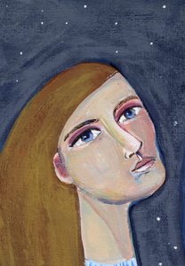 Sternguckende Frau