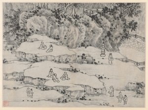 Zwölf Ansichten des Tigerhügels, Suzhou: Die nickende Steinterrasse, Tigerhügel..., nach 1490