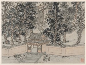Zwölf Ansichten des Tigerhügels, Suzhou: Tiger-Flight-Quelle am Hintertor, nach 1490 von Shen Zhou