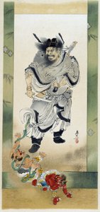 Shoki und die Dämonen. Selbstgemaltes Bild von Shibata Zeshin