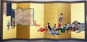 Die vier eleganten Zeitvertreibe - Musik, das Spiel Go von Shibata Zeshin