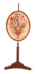 Intarsien-Mahagoni-Pole-Screen, 1908 von Shirley Charles Llewellyn Slocombe
