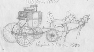 Kutsche und Paar, 1800, ca. 1950