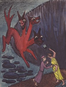 Dante und Virgil mit dreiköpfigem Monster, 1951