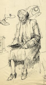 Sitzende Frau beim Lesen von Shirley Markham