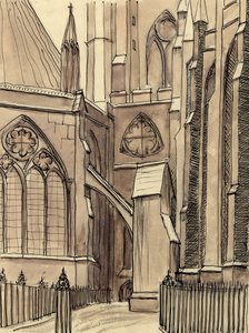 Das Kapitelhaus, Westminster Abbey, London, um 1950 von Shirley Markham