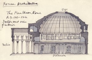 Das Pantheon, Rom, Italien, 1951