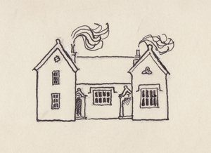 Das Schulhaus, Little Bedwyn, 1980er Jahre von Shirley Markham
