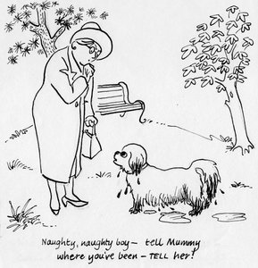 Frau mit Hund, ca. 1950