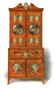 Bemalter Satinholz-Schreibtisch, 1908
