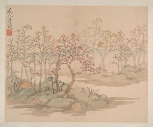 Landschaften und Blumen, datiert 1745 von Shishen Wang