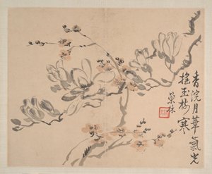 Landschaften und Blumen, datiert 1745 von Shishen Wang