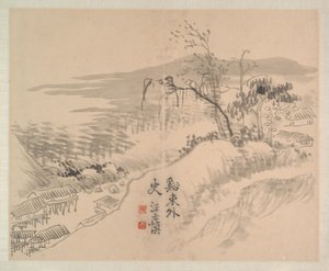 Landschaften und Blumen, datiert 1745 von Shishen Wang