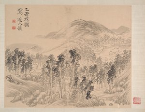 Landschaften und Blumen, datiert 1745 von Shishen Wang