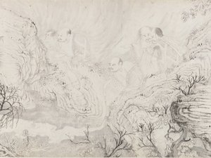 Die sechzehn Luohans, datiert 1667 von Shitao