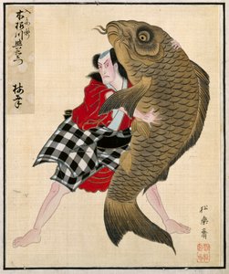 Blatt aus Album von Schauspielerporträts, ca. 1790-1810 von Shorakusai