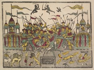 Kampfszene, 1800er von Shri Gobinda Chandra Roy