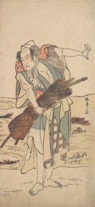 Arashi Sangoro als Ronin-Samurai am Ufer stehend, ca. 1777