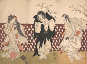 Ichikawa Danjuro IV in der Rolle des Mönchs Mongaku aus dem Stück Hana-zumo Genji-biki, 1775