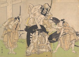 Kabuki-Schauspieler Ichikawa Yaozo II, Nakajima Mihoemon II, Ichikawa Ebizo III ..., 7. Monat, 1776