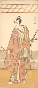 Der Schauspieler Ichikawa Danjuro V als Samurai in einem lila Haori-Mantel, ca. 1778 von Shunsho