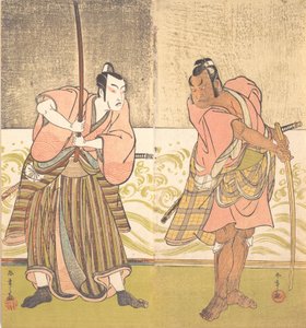 Der Schauspieler Sakata Hangoro II und der Schauspieler Matsumoto Koshiro IV