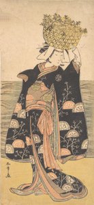 Der erste Nakamura Nakazo in der Rolle des Geistes von Shiragiku von Shunsho