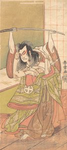 Der dritte Otani Hiroji als Daimyo auf der Engawa stehend, ca. 1771 von Shunsho