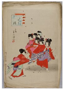 Mädchentanz aus der Serie Die Sitten und Gebräuche der Kinder (Holzschnitt auf Papier) von Shuntei Miyagawa