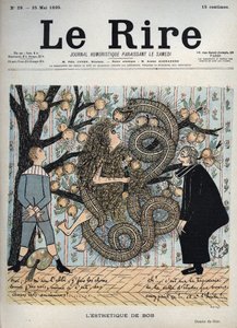 Eva und die Schlange: „Die Ästhetik von Bob“ - Humoristische Zeichnung von Gyp (Sibylle Gabrielle Marie Antoinette Riquetti de Mirabeau, Gräfin von Martel de Janville) (1849-1932) - „Das Lachen“, 25. Mai