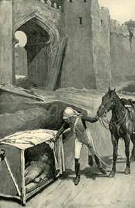 Roberts findet Nicholson tödlich verwundet unter den Mauern von Delhi, 1901