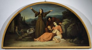 Lunette der Hungersnot, von Silvestro Lega, Kantonsoratorium, Modigliana, Emilia-Romagna