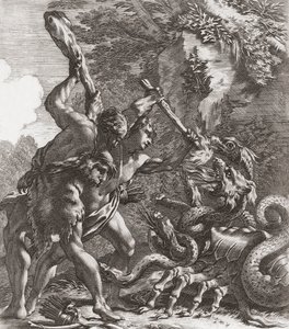 Herkules und die Hydra von Simon (after) Vouet