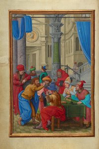 Judas erhält die dreißig Silberlinge von Simon Bening