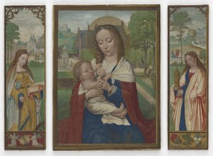 Jungfrau und Kind; Heilige Katharina und Barbara, ca. 1520