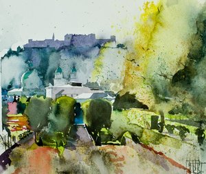 Salzburg vom Mirabellgarten, 2008 von Simon Fletcher